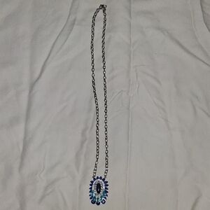 Elegant Blue and Silver Pendant Necklace